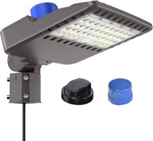 100W Outdoor Parking Lot Light, SZGMJIA LED Street Light 15,000LM Super Bright 5000K Daylight White AC100-277V with Dusk to Dawn Photocell Replaces 1000W Halide with Slip Fit Mount Shoebox Pole Light