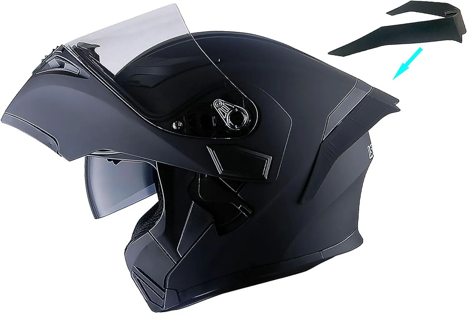 1Storm Motorcycle Modular Full Face Helmet Bike Flip up Dual Visor Sun Shield: HB89 Matt Black