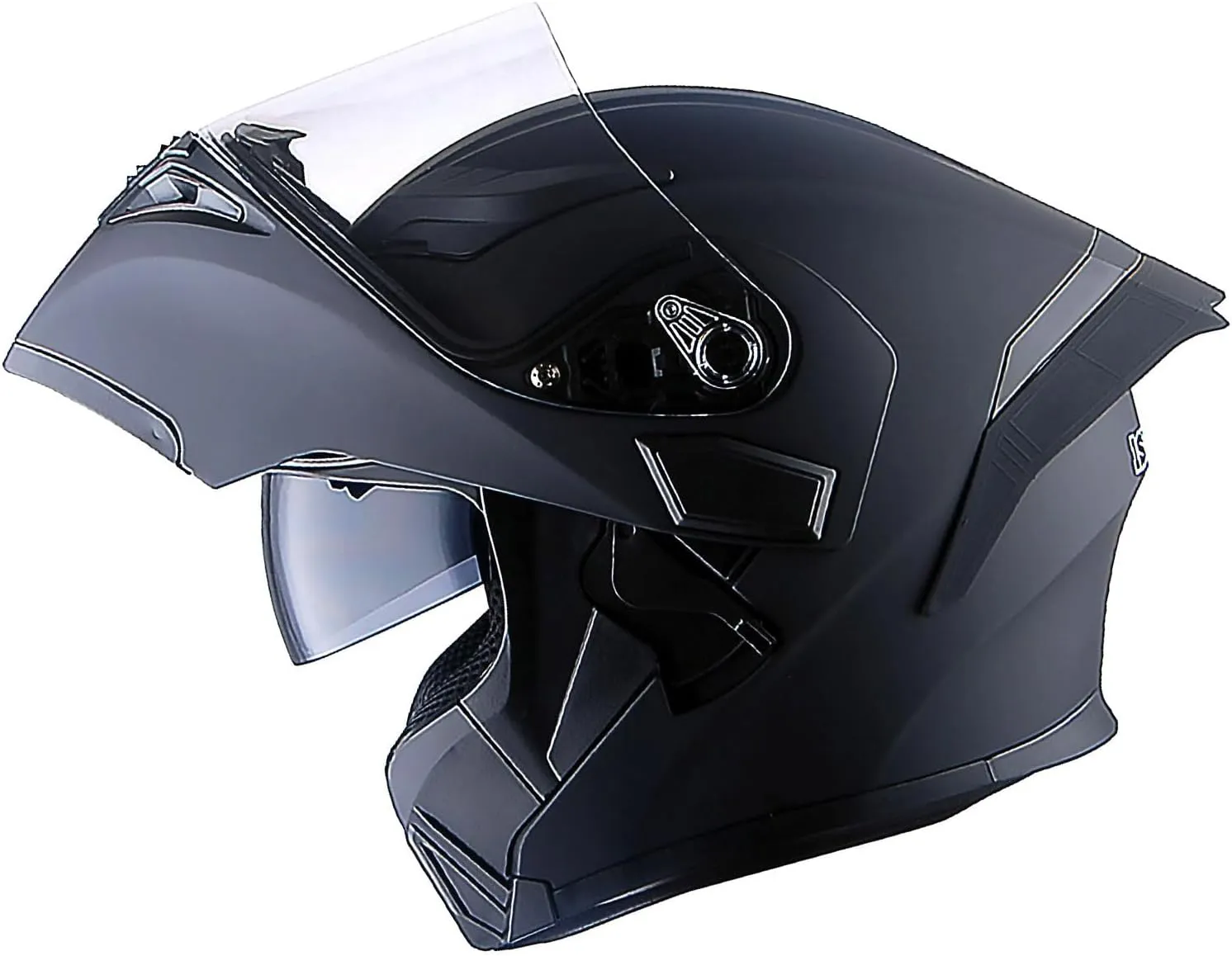 1Storm Motorcycle Modular Full Face Helmet Bike Flip up Dual Visor Sun Shield: HB89 Matt Black