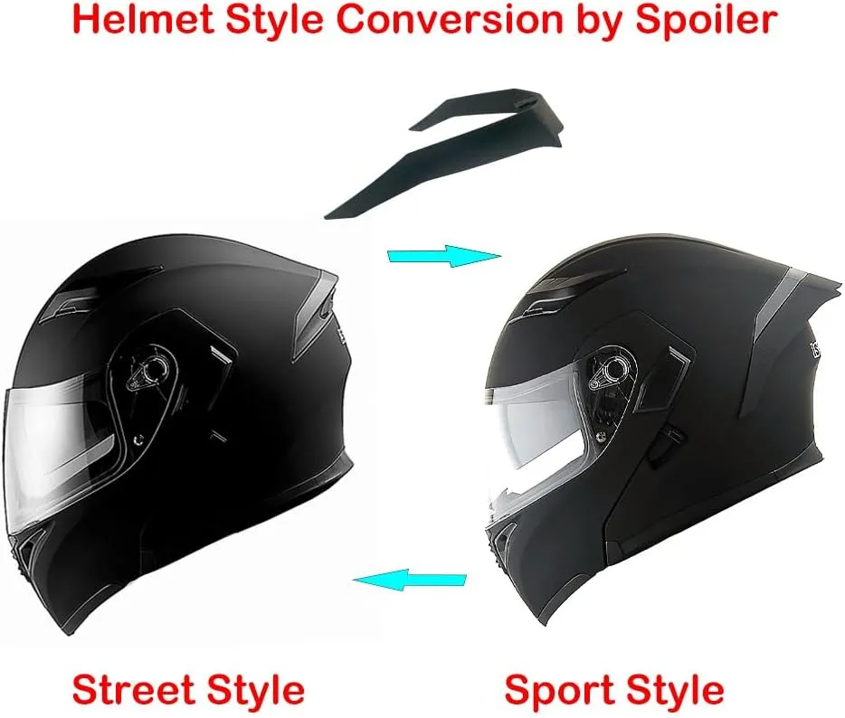 1Storm Motorcycle Modular Full Face Helmet Bike Flip up Dual Visor Sun Shield: HB89 Matt Black