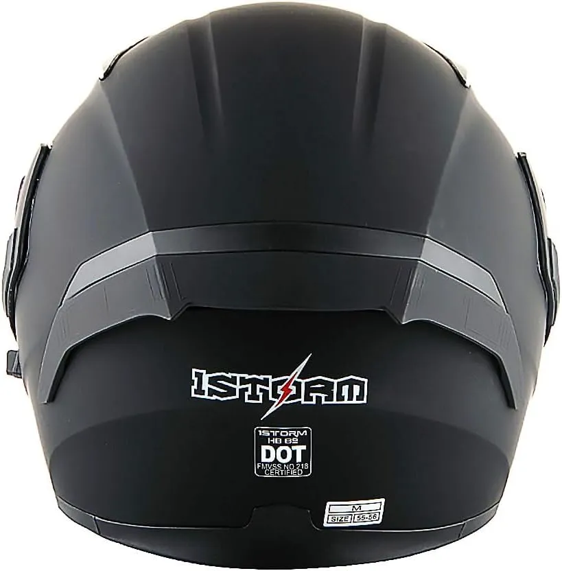 1Storm Motorcycle Modular Full Face Helmet Bike Flip up Dual Visor Sun Shield: HB89 Matt Black