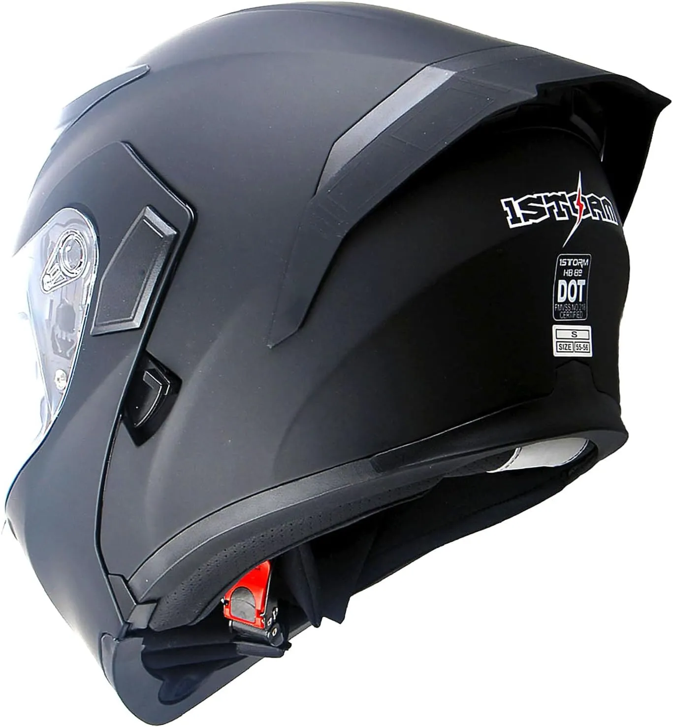 1Storm Motorcycle Modular Full Face Helmet Bike Flip up Dual Visor Sun Shield: HB89 Matt Black