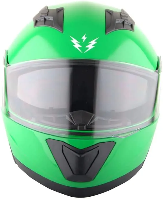 1Storm New Motorcycle Bike Modular Full Face Helmet Dual Visor Sun Shield: Glossy Green