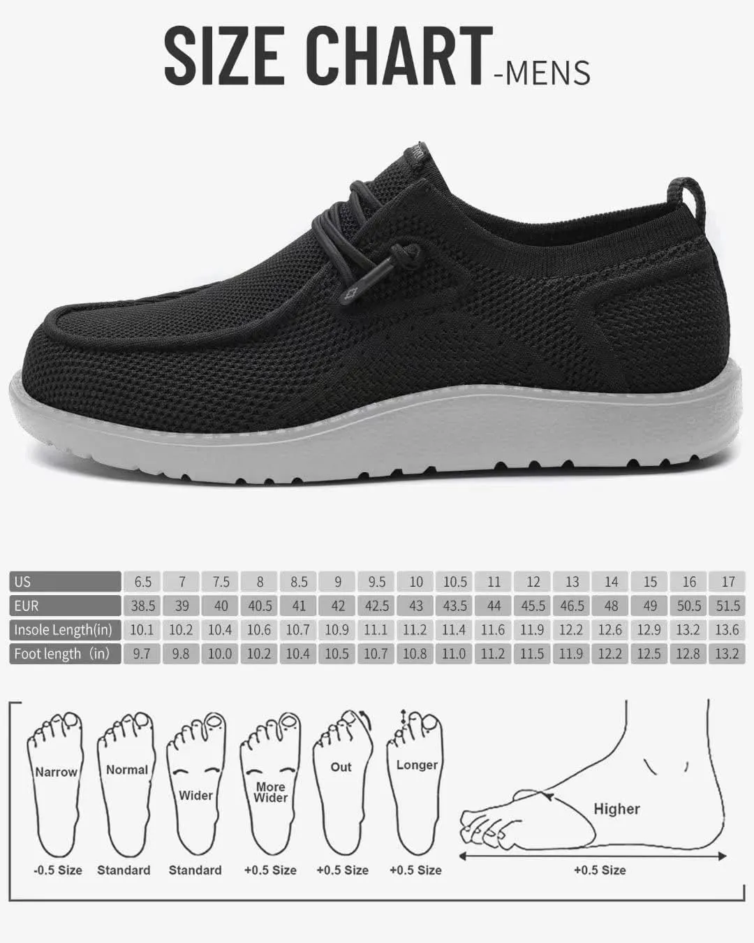 1TAZERO Mens Wide Shoes Casual Slip On Shoes for Men - Men Loafers Wide Comfortable Boat Shoes with Arch Support