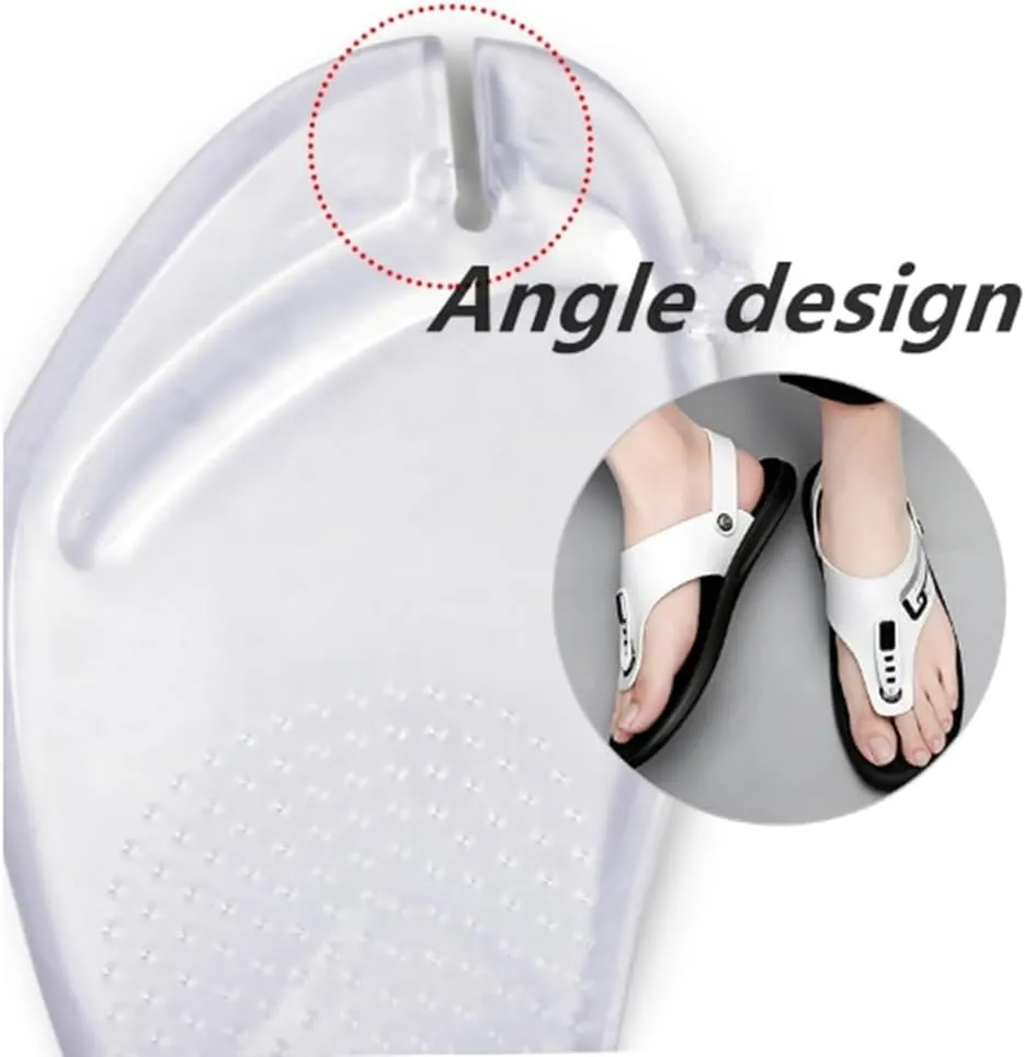2 Pairs Gel Arch Support Cushion Insoles for Flip Flop Thong Sandals,Gel Adhesive Arch Support Flip Flop Thong Inserts Self Adhesive Gel Arch Support Cushion Insoles Pain Relief (Clear, S/M)
