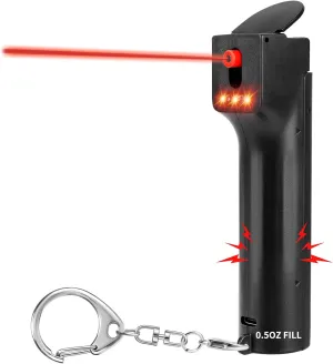 3-in-1 Personal Safety Alarm and Pepper Spray Combo for Women - Max Strength Pepper Gel & 130 dB Siren & Strobe Lights, Flip-top Safety Cap & UV Marking DYE, Spray Canister Replaceable