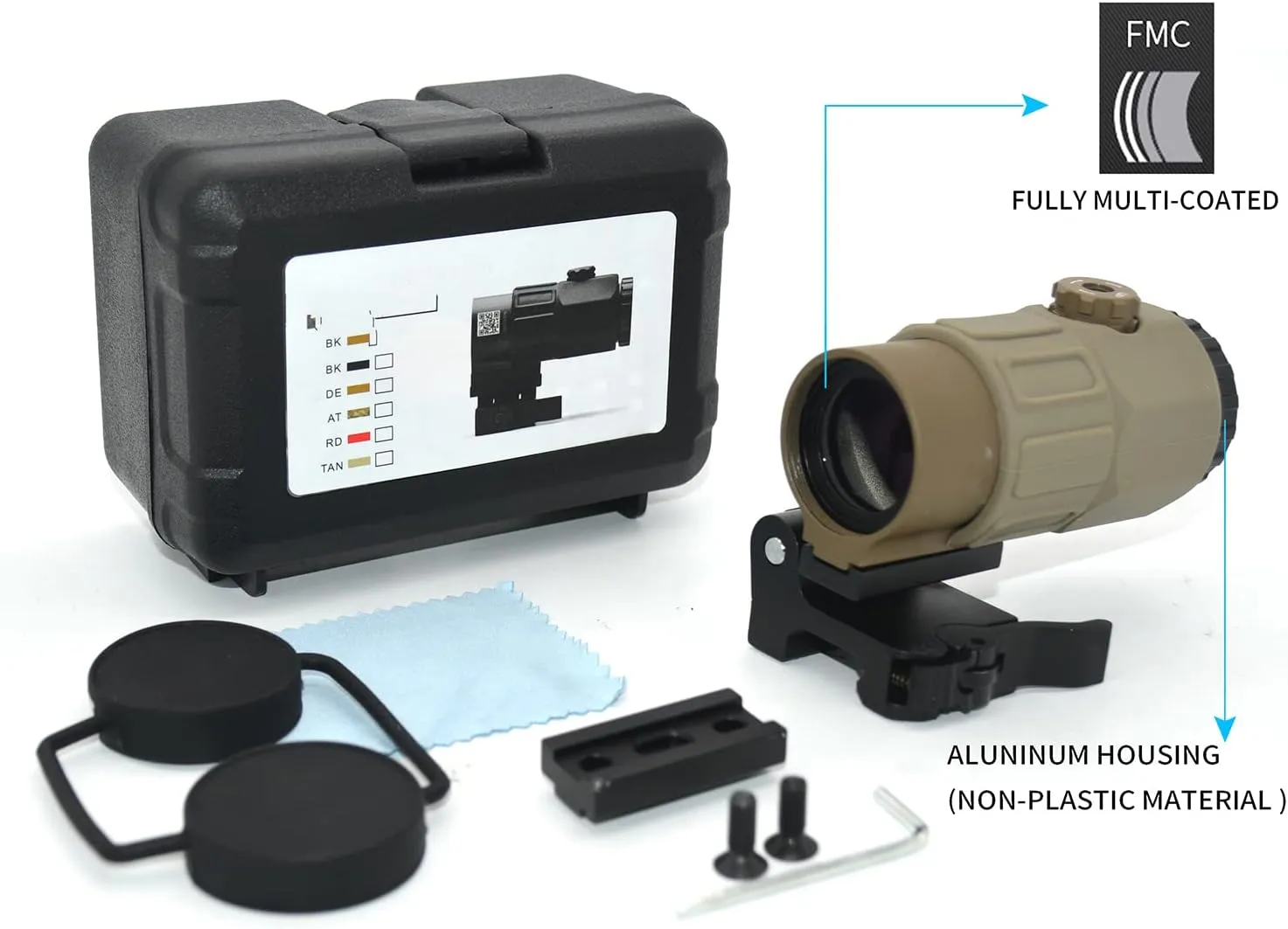 558 5X Sight Combo 558 Green/Red Dot Holographic Sight Scope   5X Magnifying Glass, Quick Release Holographic Rollover Multiplier, for 20mm Rail Mount