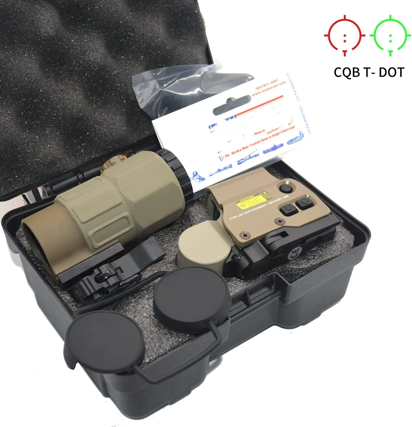 558 5X Sight Combo 558 Green/Red Dot Holographic Sight Scope   5X Magnifying Glass, Quick Release Holographic Rollover Multiplier, for 20mm Rail Mount