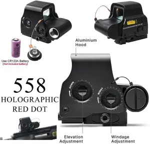 558 G43 Holographic Reflex Sight Scope with G43 3X Magnifier Combo Built-in Flip QD Mount,Red & Green Dot Holographic Reflex Sight Scope