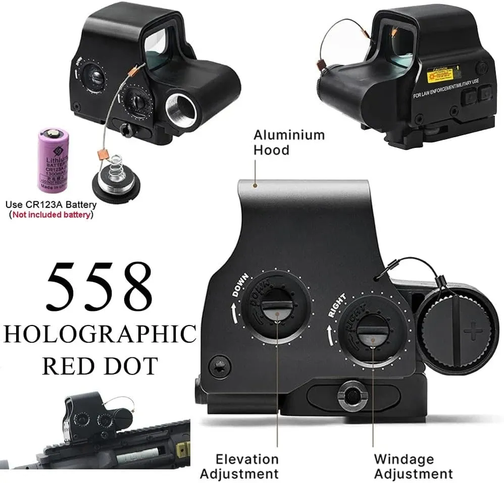 558 G43 Holographic Reflex Sight Scope with G43 3X Magnifier Combo Built-in Flip QD Mount,Red & Green Dot Holographic Reflex Sight Scope