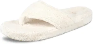 Acorn Women's Spa Thong Slippers with Cloud Contour Comfort - Arch Support and Plush Fluffy Terry Lining, Perfect for Beach, Camping, Poolside, or Bathroom Wear