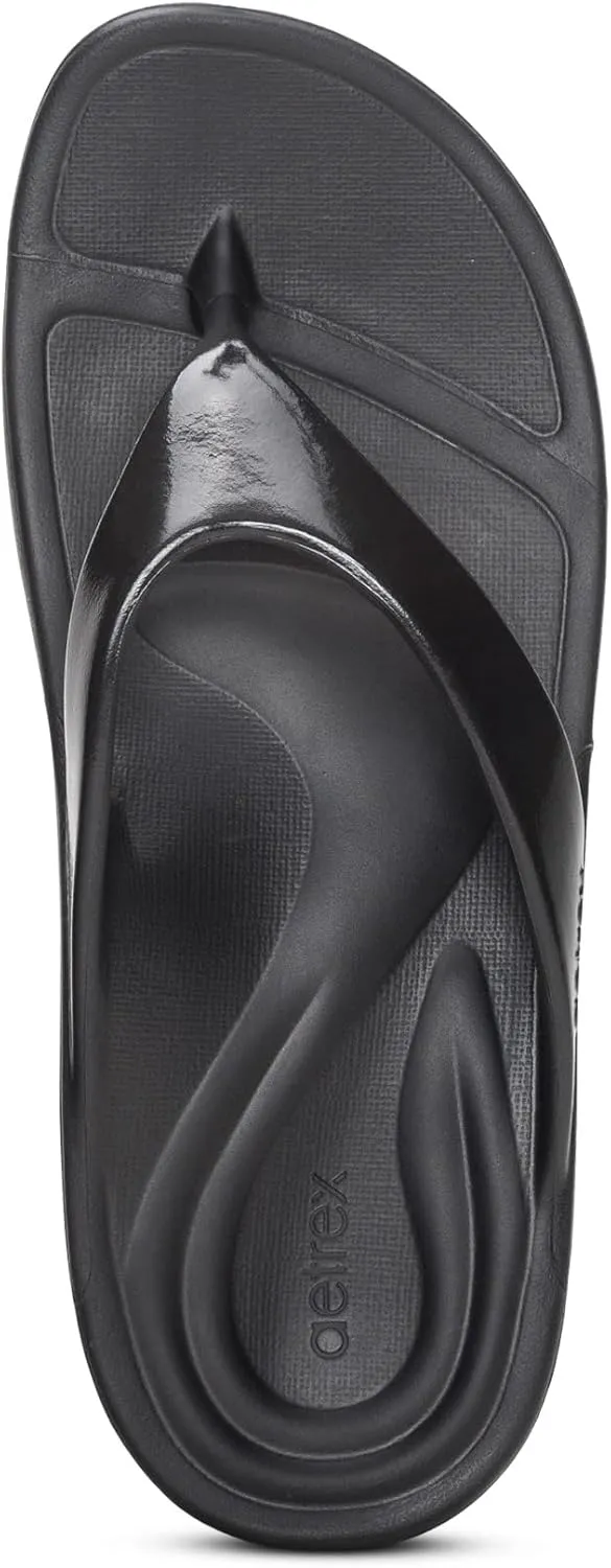 Aetrex Maui Orthopedic Flip Flops for Women Arch Support - Pressure Relief Water-friendly Shock Absorption Super Soft UltraSky EVA Foam Flip Flops