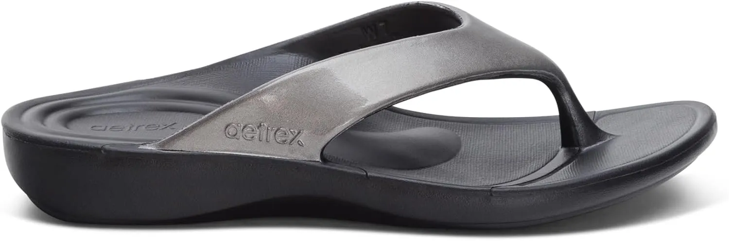 Aetrex Maui Orthopedic Flip Flops for Women Arch Support - Pressure Relief Water-friendly Shock Absorption Super Soft UltraSky EVA Foam Flip Flops
