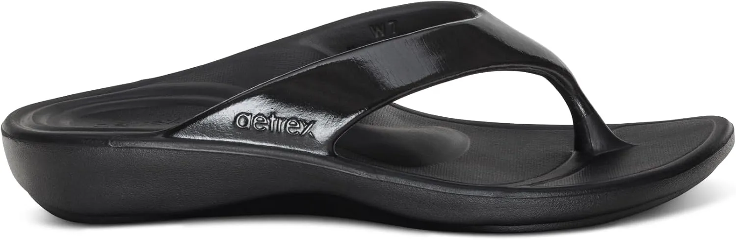 Aetrex Maui Orthopedic Flip Flops for Women Arch Support - Pressure Relief Water-friendly Shock Absorption Super Soft UltraSky EVA Foam Flip Flops