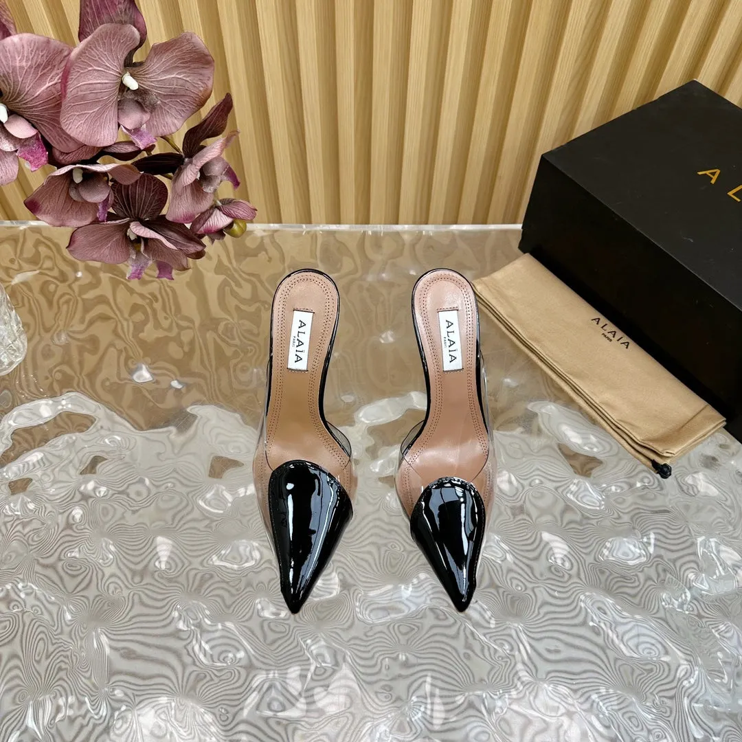 Alaila Mule 100mm In Black Lambskin  957217