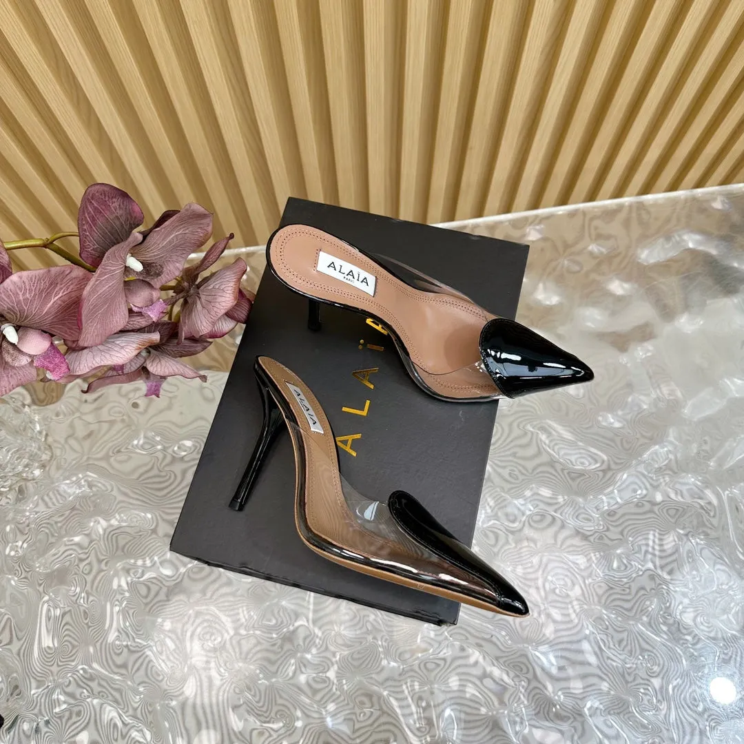 Alaila Mule 100mm In Black Lambskin  957217