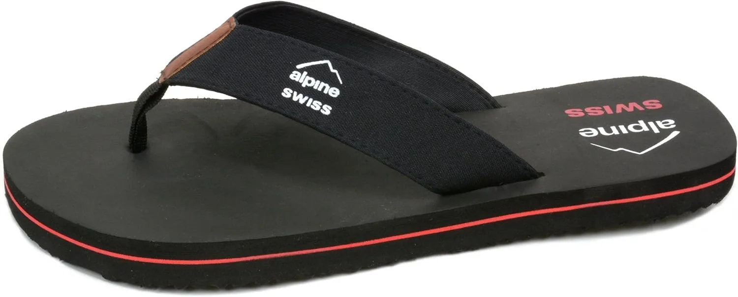 Alpine Swiss Mens Flip Flops | Lightweight Thong Sandals | Beach Sandals with EVA Sole for Comfort | Stylish Durable Flip Flops for Men Perfect for Casual Wear, Pool, and Outdoor Activities