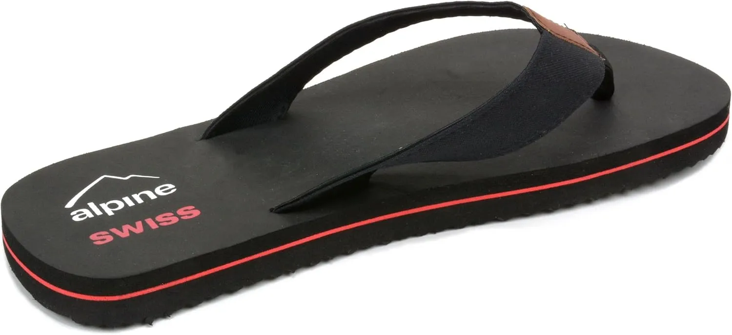 Alpine Swiss Mens Flip Flops | Lightweight Thong Sandals | Beach Sandals with EVA Sole for Comfort | Stylish Durable Flip Flops for Men Perfect for Casual Wear, Pool, and Outdoor Activities