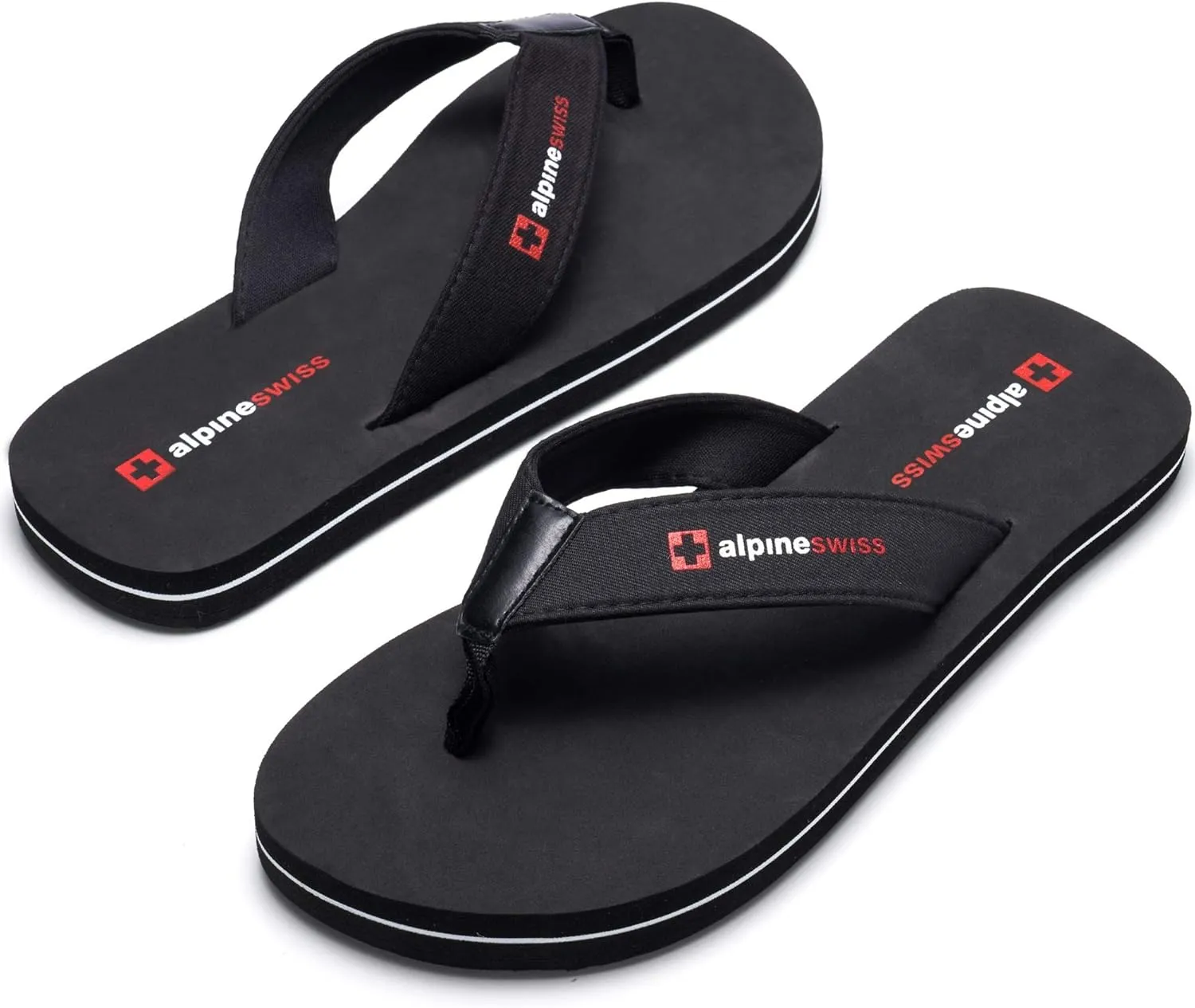 Alpine Swiss Mens Flip Flops | Lightweight Thong Sandals | Beach Sandals with EVA Sole for Comfort | Stylish Durable Flip Flops for Men Perfect for Casual Wear, Pool, and Outdoor Activities