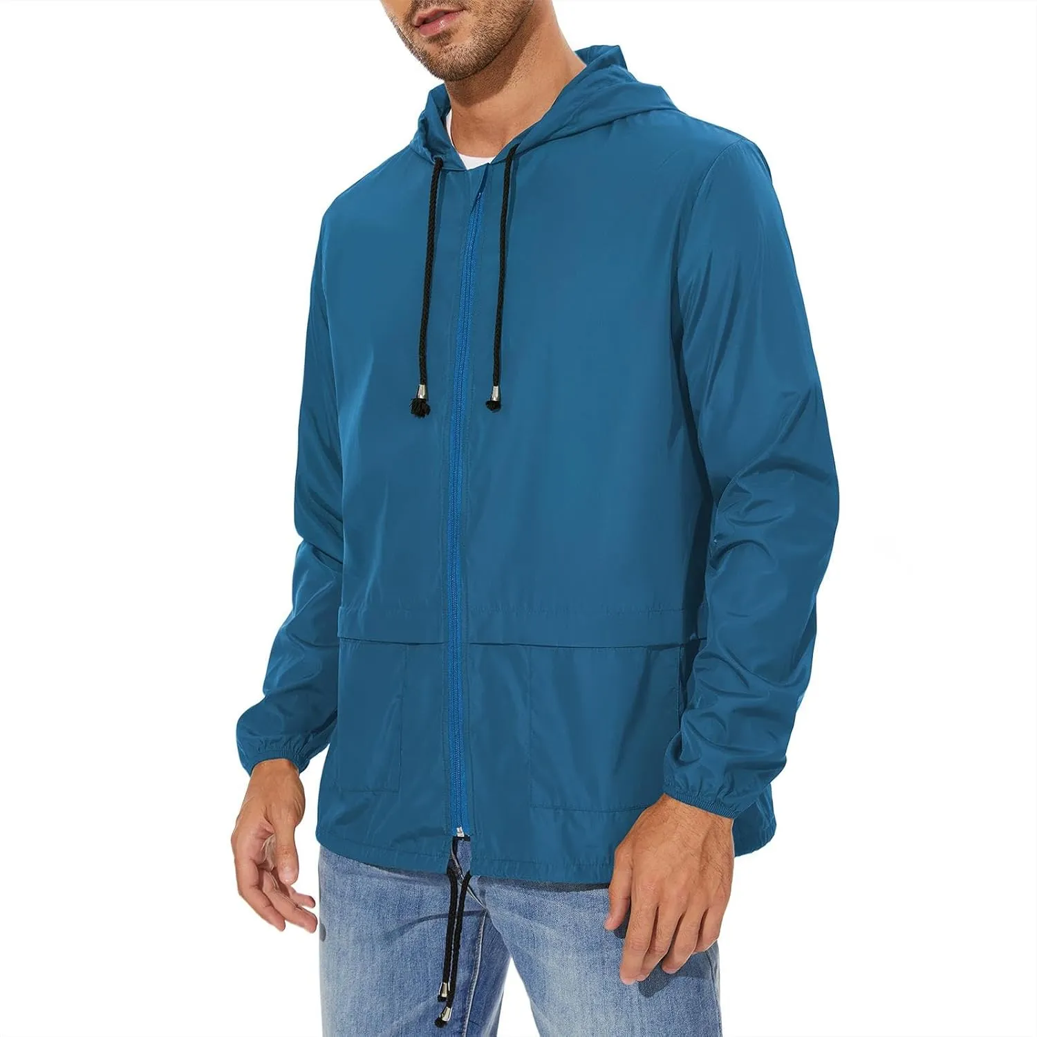 American Trends Raincoat for Men Waterproof with Hood Mens Rain Jacket Windbreaker Jackets Rain Coat