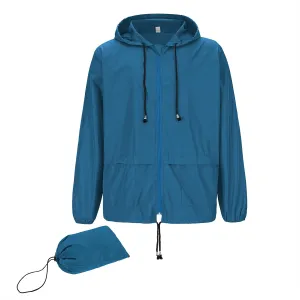 American Trends Raincoat for Men Waterproof with Hood Mens Rain Jacket Windbreaker Jackets Rain Coat