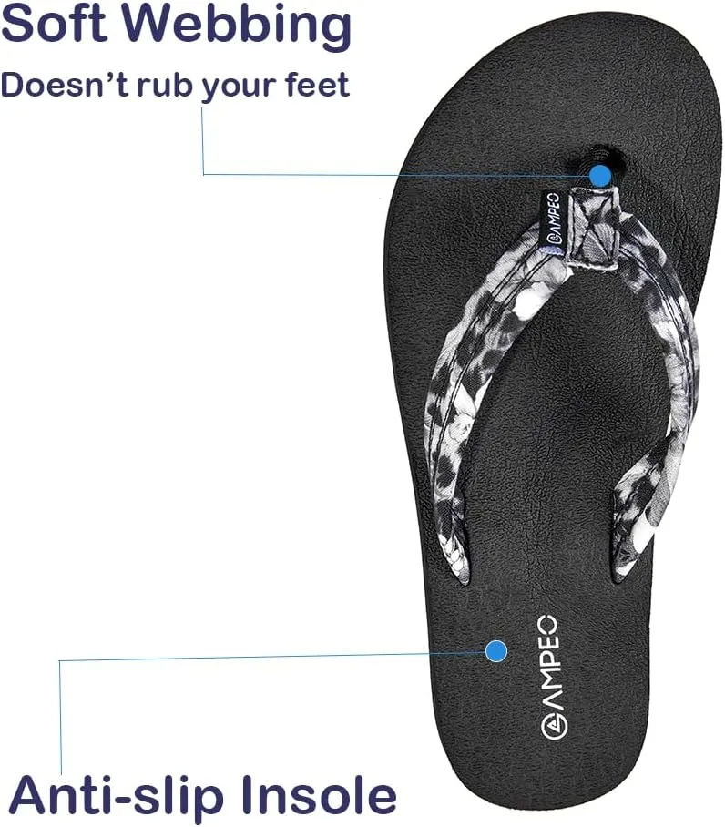 Ampeo Women's Arch Support Flip Flops Comfortable Casual Summer Beach Thong Sandals