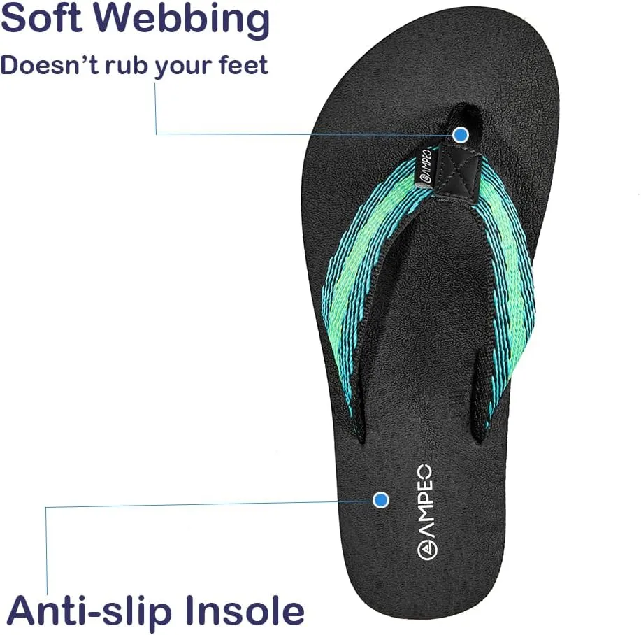 Ampeo Women's Arch Support Flip Flops Comfortable Casual Summer Beach Thong Sandals