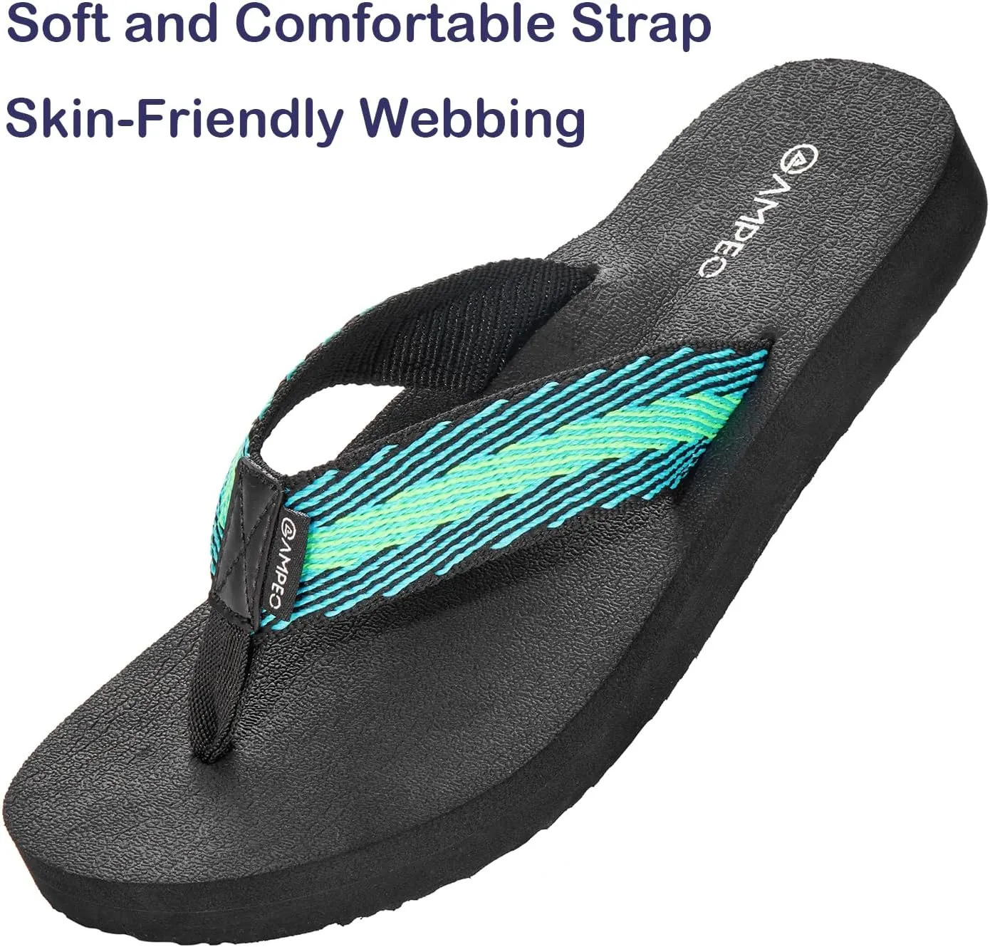Ampeo Women's Arch Support Flip Flops Comfortable Casual Summer Beach Thong Sandals
