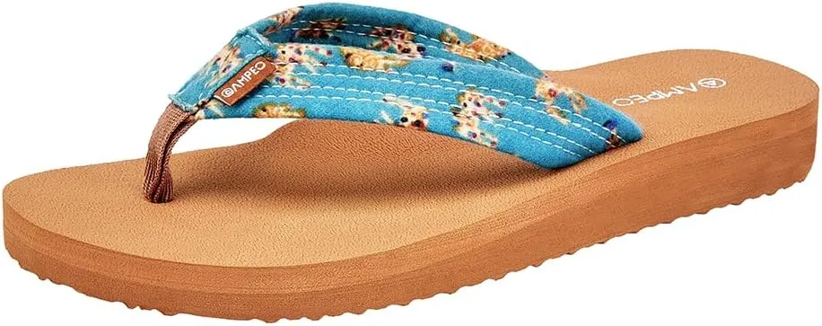 Ampeo Women's Arch Support Flip Flops Comfortable Casual Summer Beach Thong Sandals