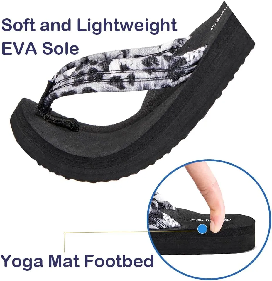 Ampeo Women's Arch Support Flip Flops Comfortable Casual Summer Beach Thong Sandals