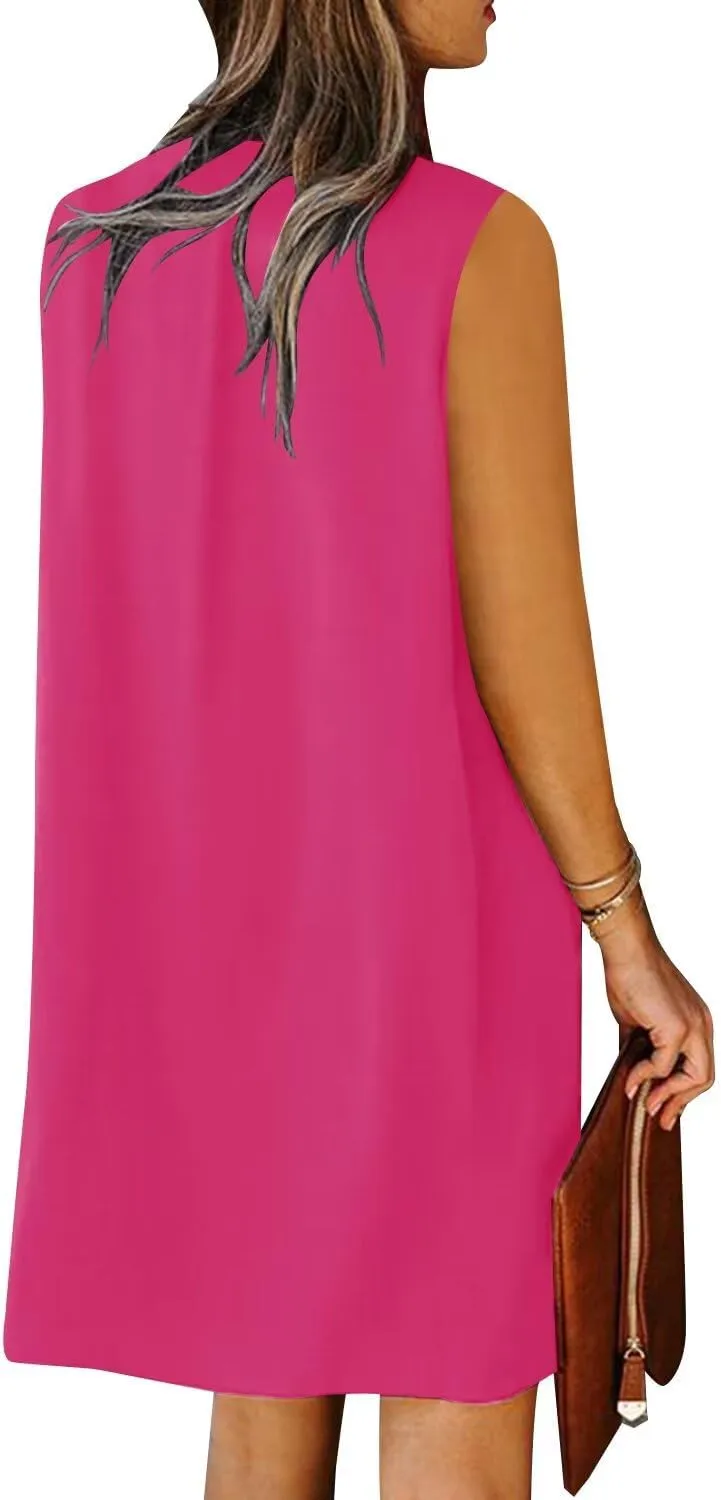 ANFTFH Women's Sleeveless Dresses 2025 V Neck Casual Trendy Dresses（S-2XL）