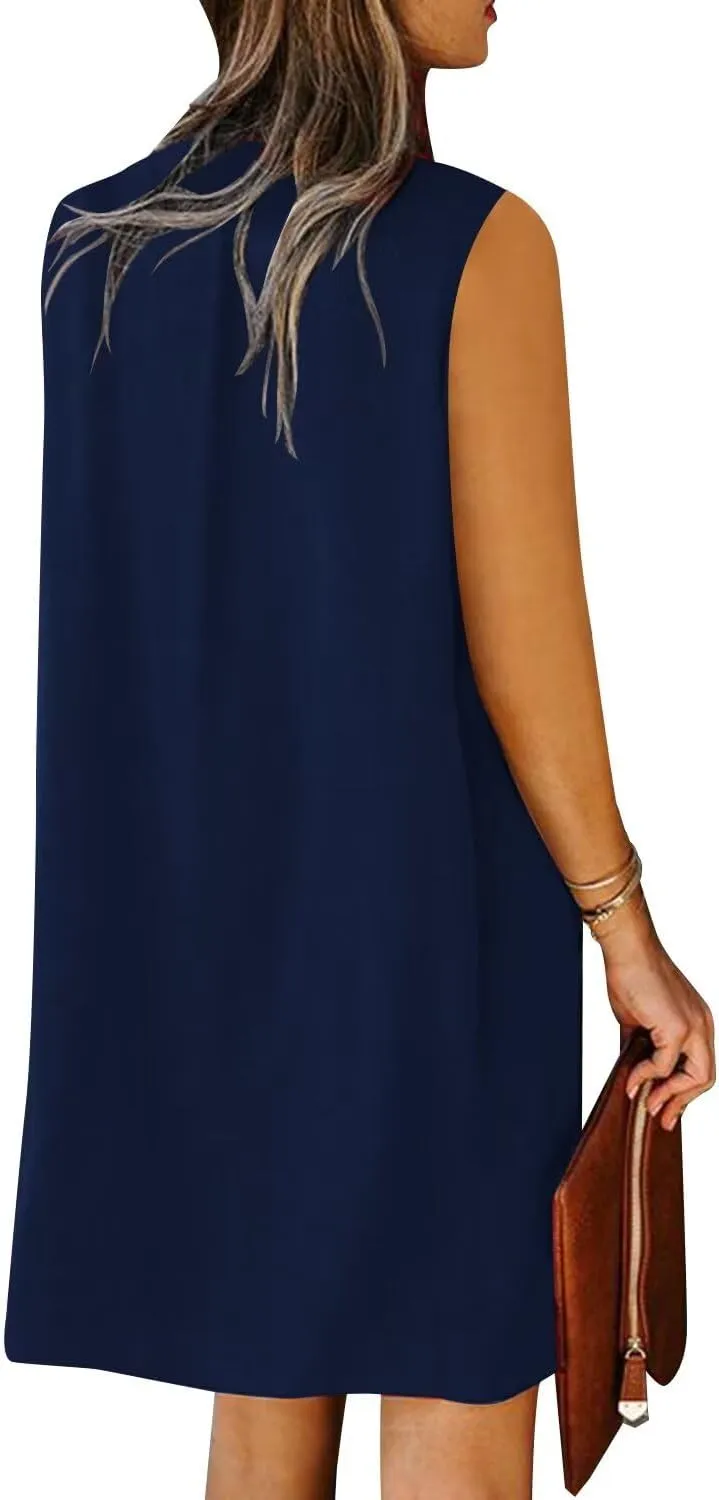 ANFTFH Women's Sleeveless Dresses 2025 V Neck Casual Trendy Dresses（S-2XL）