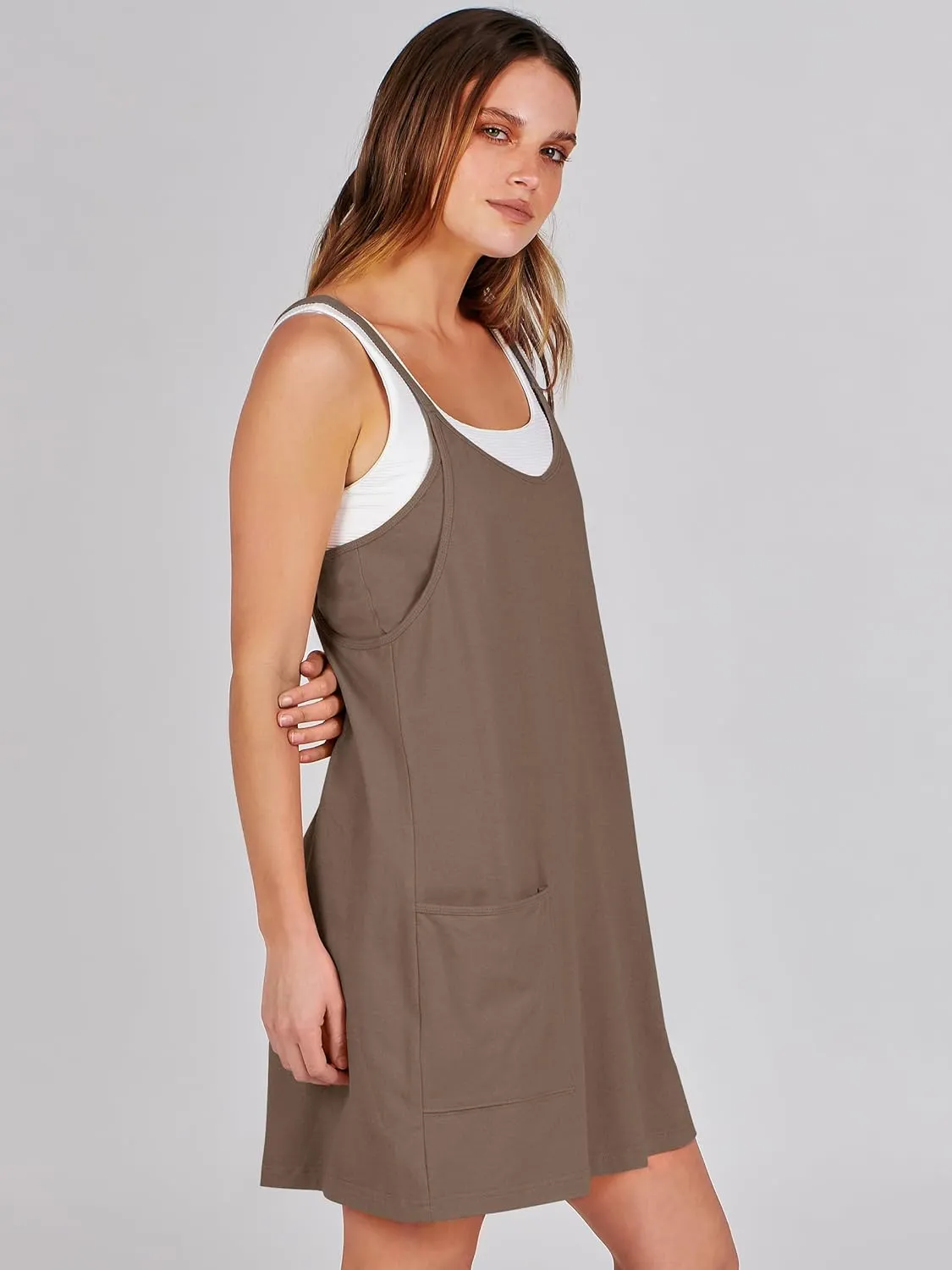 ANRABESS Women Athletic Dress Summer Tennis Workout Active Sports Mini Romper Dress Built in Shorts Travel Vacation Clothes