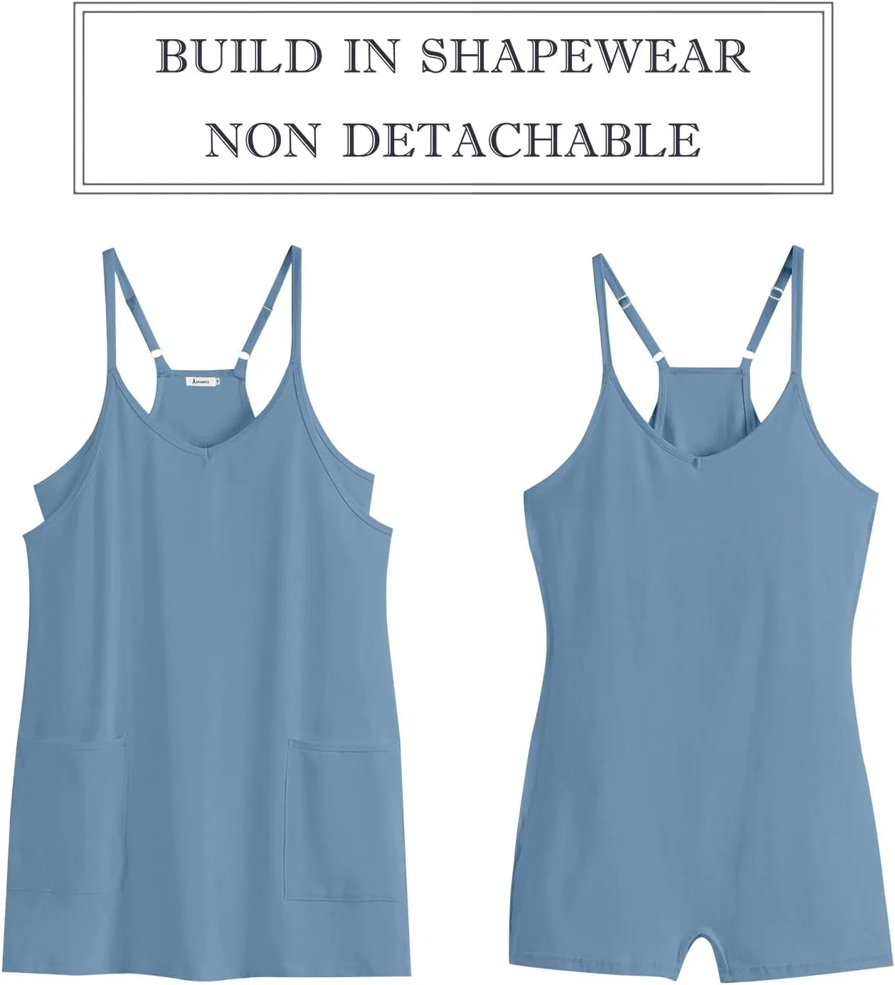 ANRABESS Women Athletic Dress Summer Tennis Workout Active Sports Mini Romper Dress Built in Shorts Travel Vacation Clothes