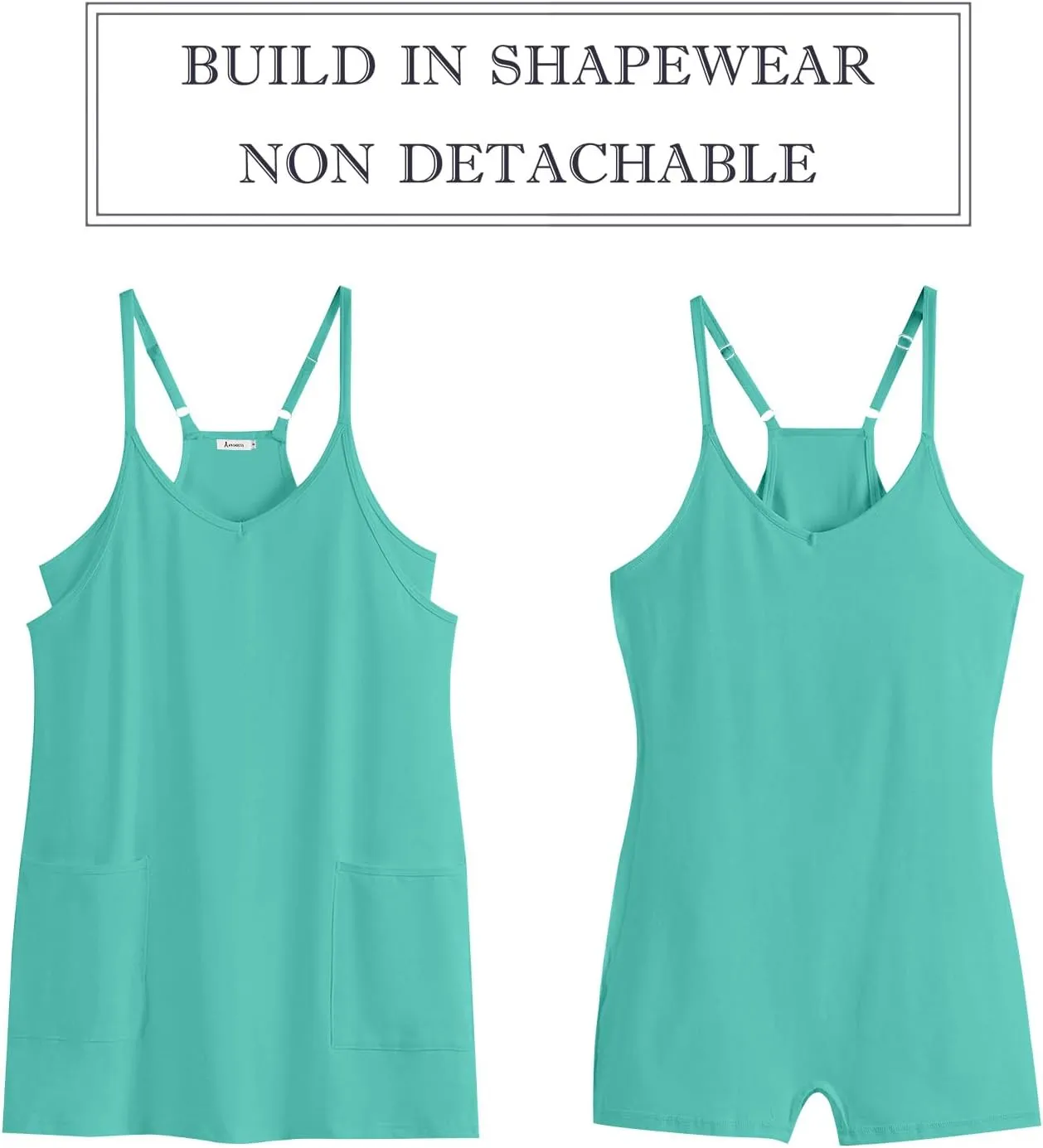 ANRABESS Women Athletic Dress Summer Tennis Workout Active Sports Mini Romper Dress Built in Shorts Travel Vacation Clothes