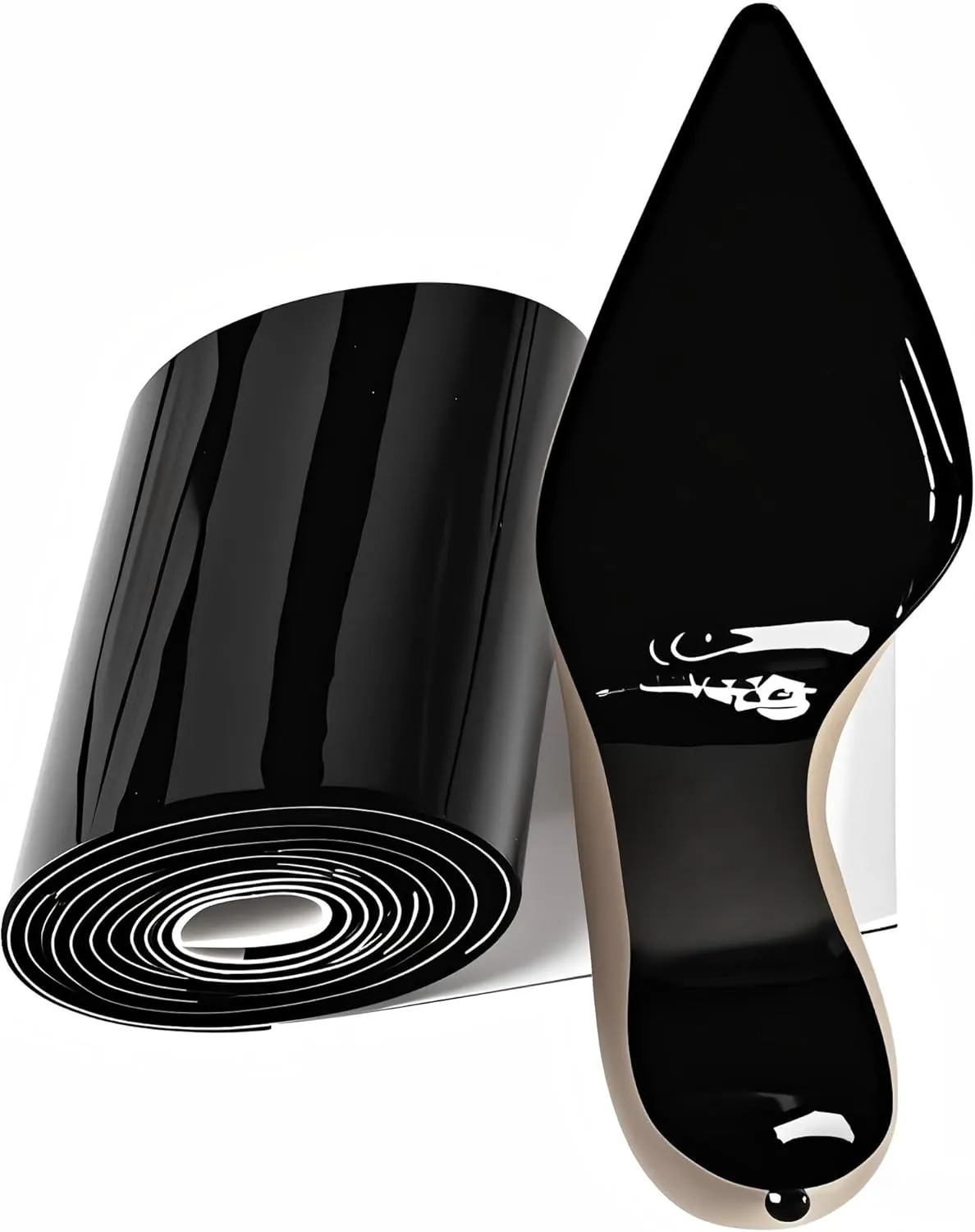 Anti-Slip Shoe Sole Protector Pads for High-Heels,Silicone Anti Slip Shoe Grips on Bottom of Shoes,Self-Adhesive Sole Guard for Shoes | Smooth Surface Traction(4.5 in*40 in Mirror Black)