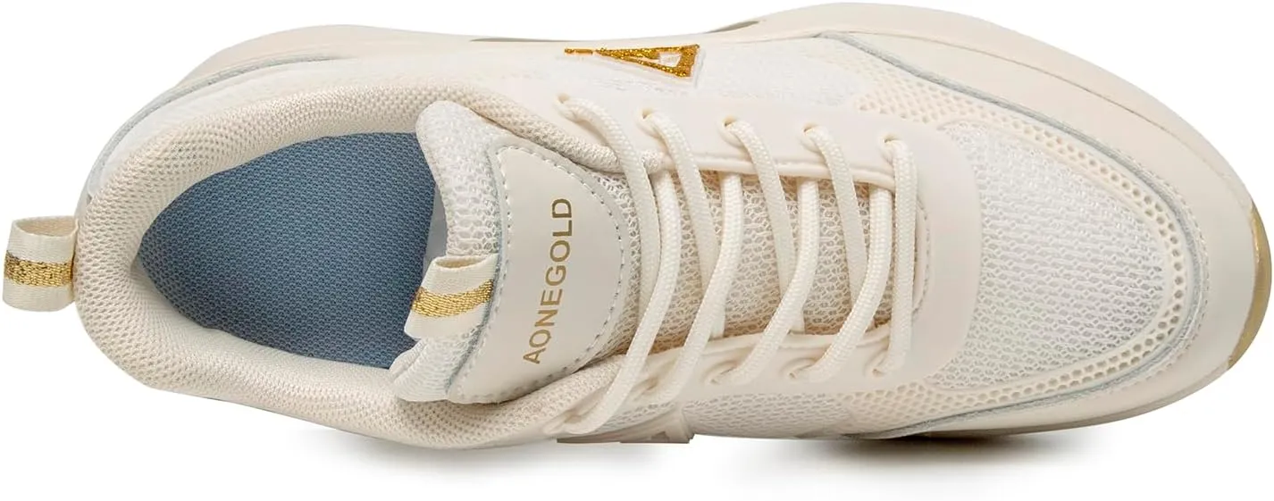 AONEGOLD Womens Knit Platform Hidden Wedges Sneaker High Top Athletic Walking Shoes High Heel Mesh Fashion