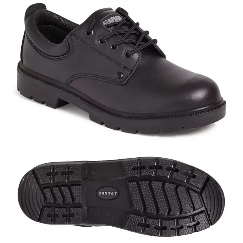 Apache Black Leather Water Resistant Safety Shoe