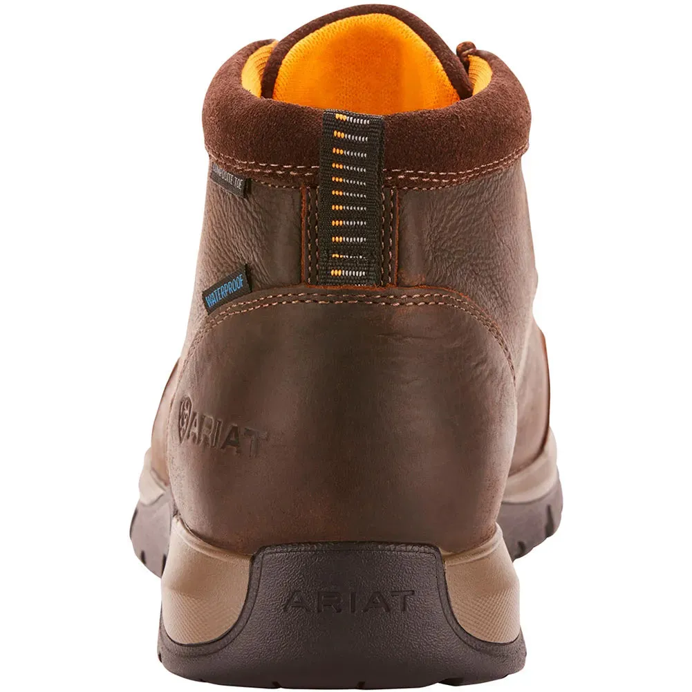 Ariat Men's Edge Moccasin Water Proof Safety Shoes - Dark Brown
