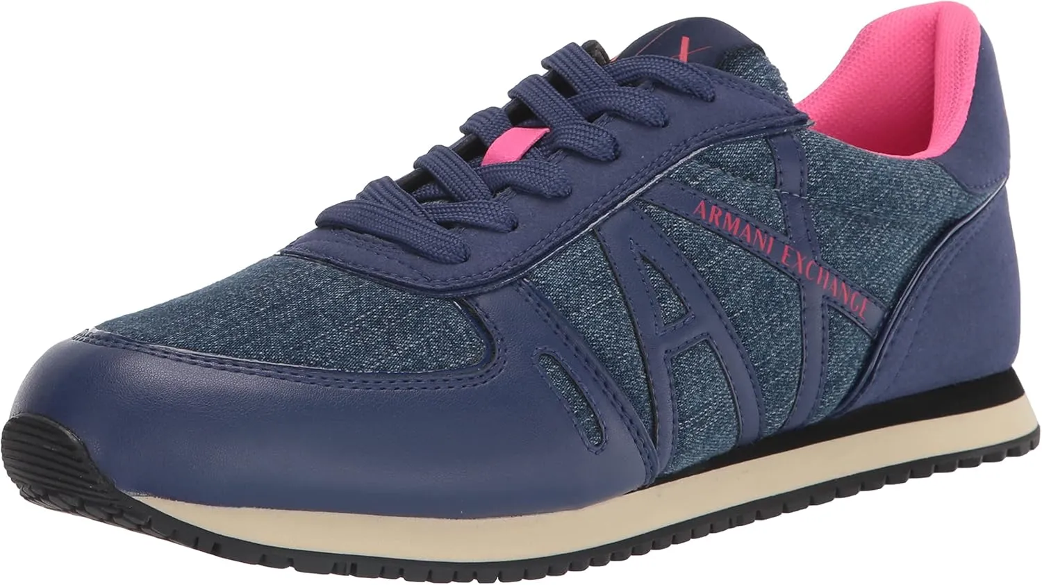 Armani Exchange Women's Texturized Suede & Mesh Logo Sneaker