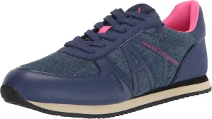 Armani Exchange Women's Texturized Suede & Mesh Logo Sneaker