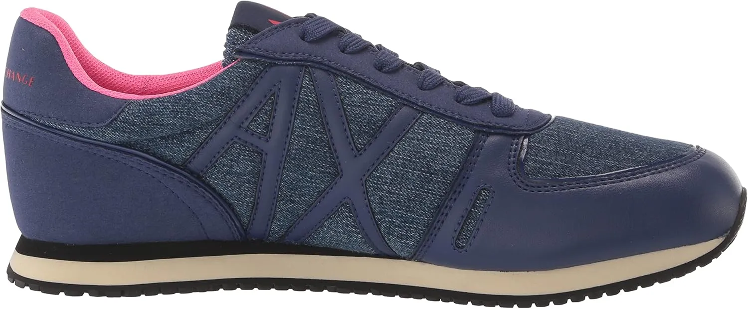 Armani Exchange Women's Texturized Suede & Mesh Logo Sneaker