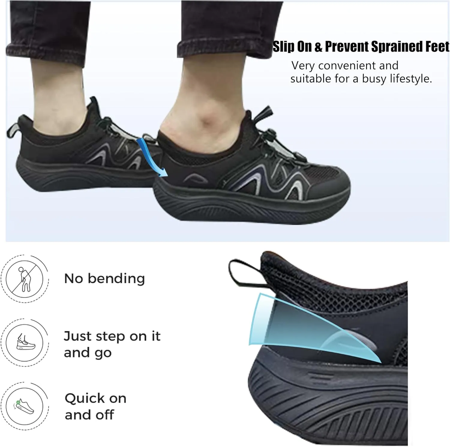 Artlea Wide Toe Box Shoes Women Walking Shoes Arch Support Plantar Fasciitis Orthotic Sneakers Slip On Running Tennis Shoes