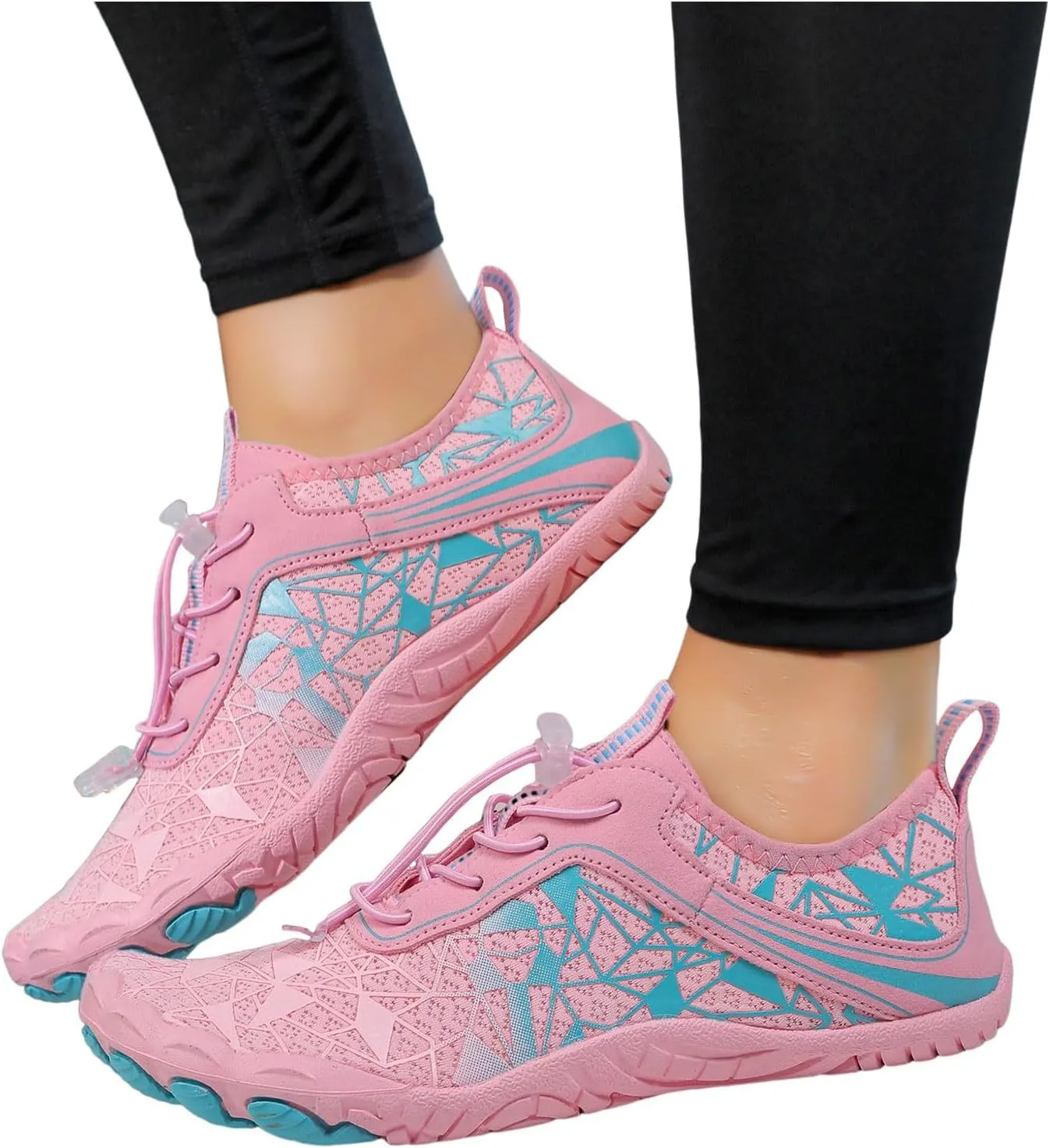 Athletic Hiking Water Shoes Womens Mens Quick Dry Barefoot for Beach Walking Kayaking Surfing Training Aqua Shoes with Comfy Cushion Sole Summer Wading Shoe with Adjustable Lace for Men Women