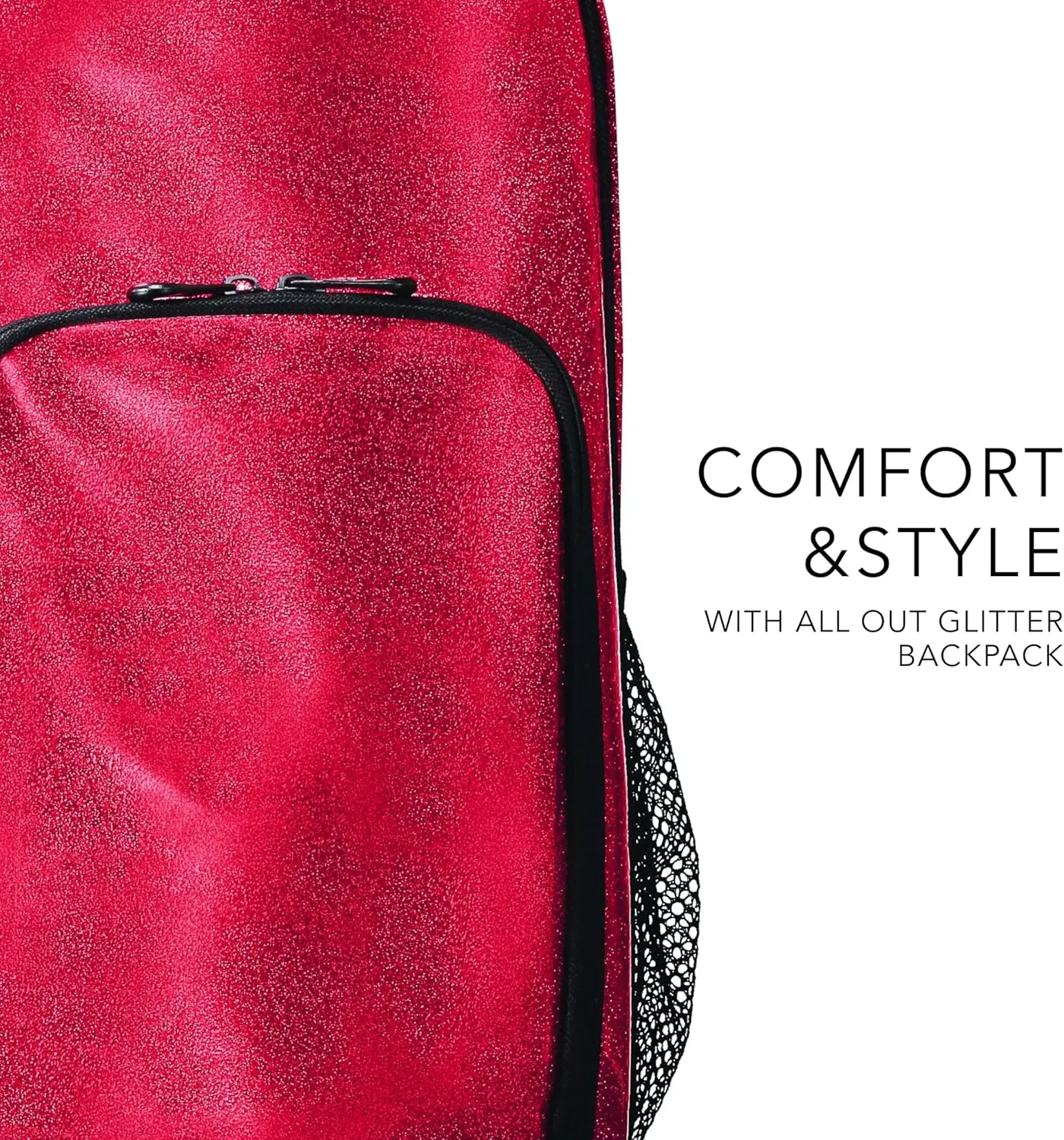 Augusta Sportswear Backpack, Red Glitter/Black, One Size