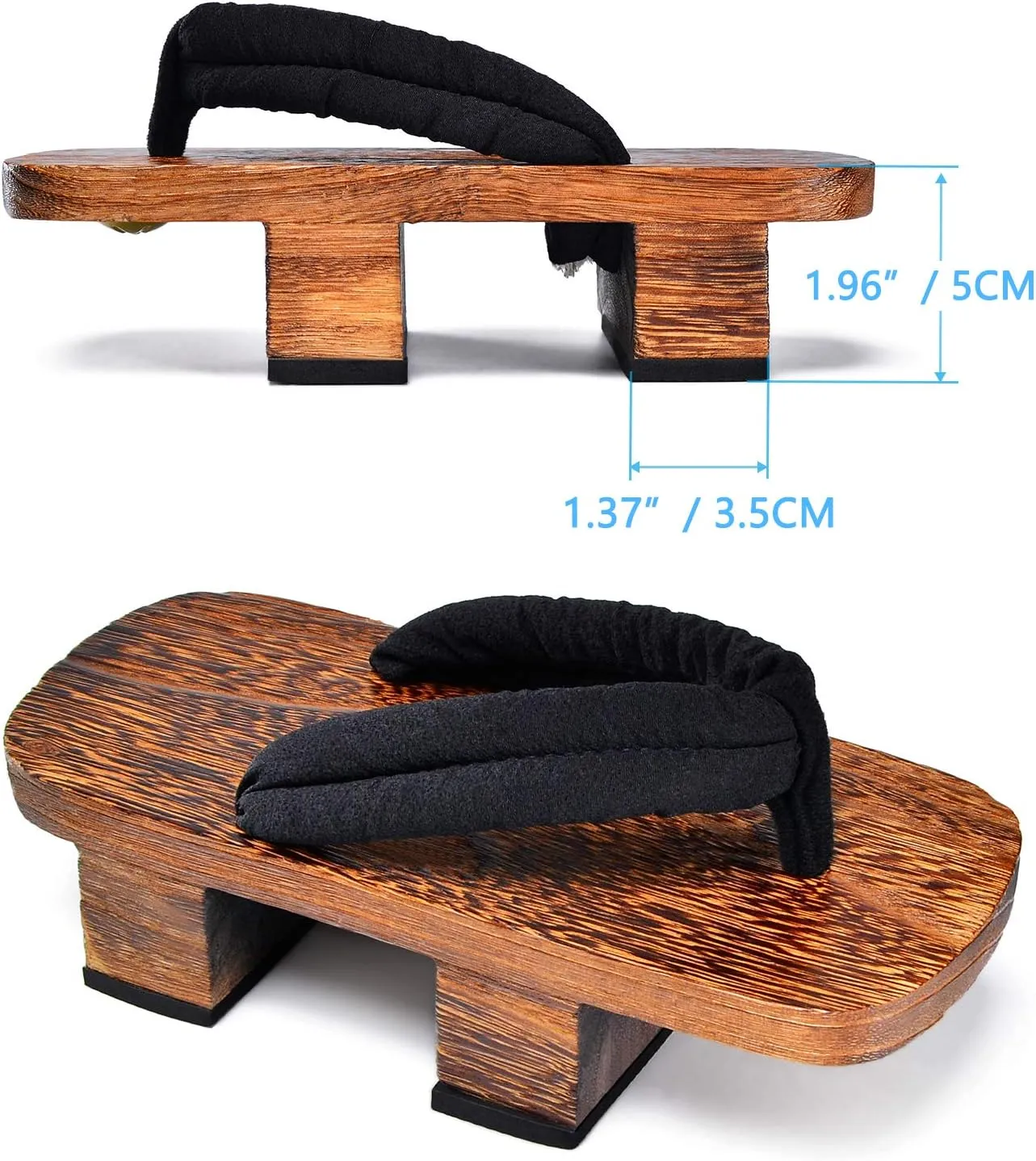 Azumasun Japanese Wooden Clogs with Tabi Socks For Men Women