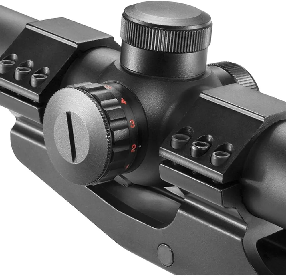Barska Rifle Scope for Hunting & Target Shooting - Illuminated Reticle, Fully Multi-Coated Optics, with Scope Caps