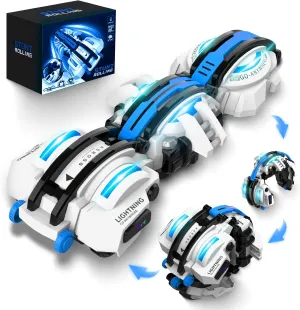 BAZADER RC Car with LED Lights - Remote Control Car Snakes 360° Roll Toy, Birthday for Kids Age 7 8 9 10 11  Year Old, 2 Batteries 60 min, Indoor/Outdoor Toy for 6-12 yr Teen Boys