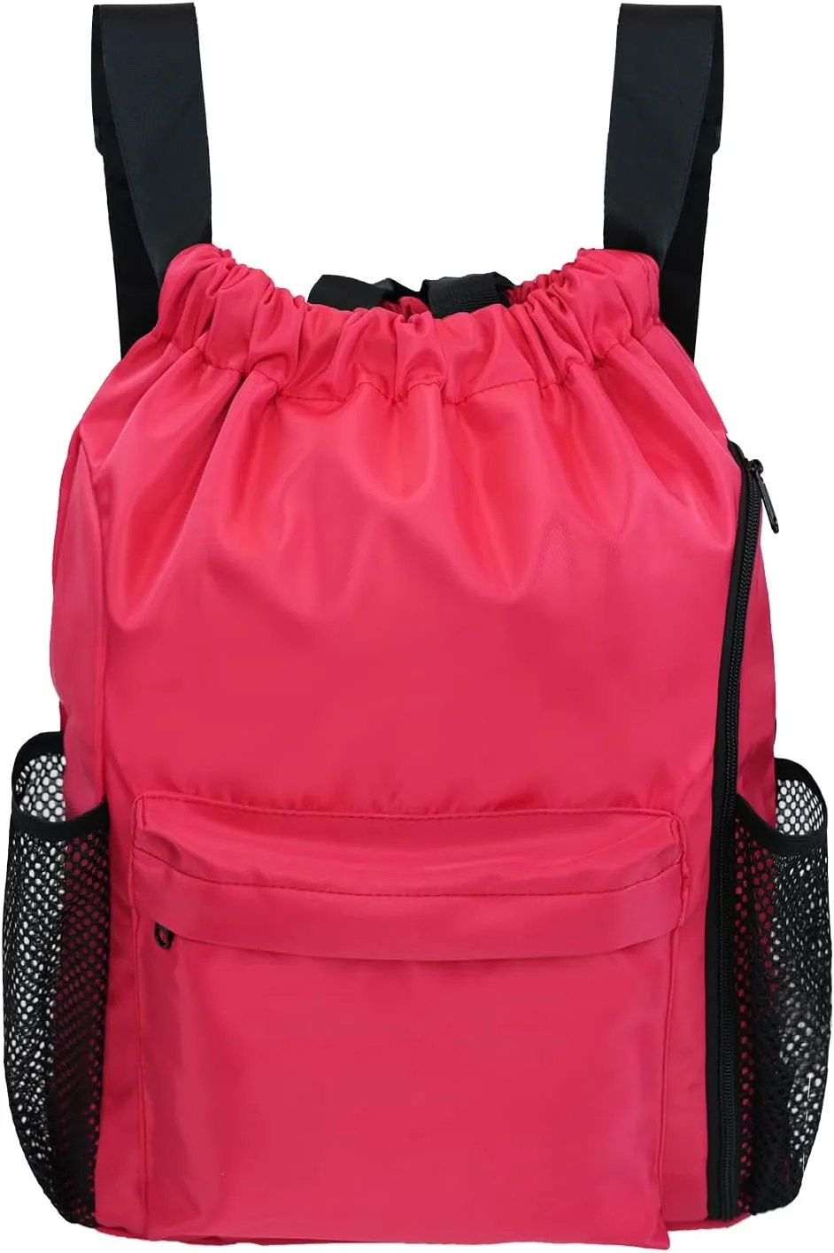 BeeGreen Drawstring Backpack Sports Gym Bag With Shoe Compartment and Two Water Bottle Holder …