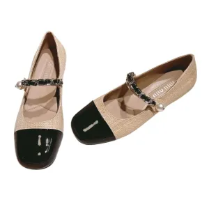 Beige and Black Ballerina
